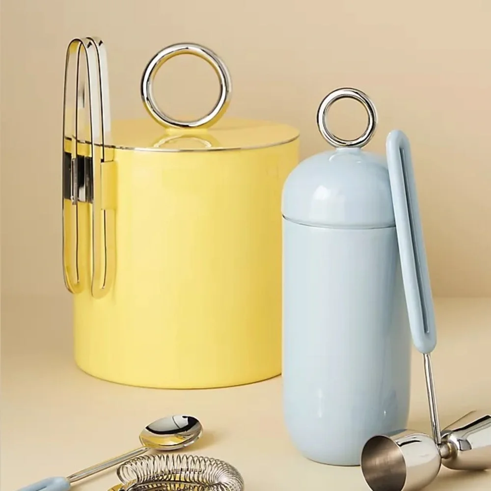 Anthropologie ARLO ICE BUCKET WITH TONGS Style No.  4531454600005 CANARY